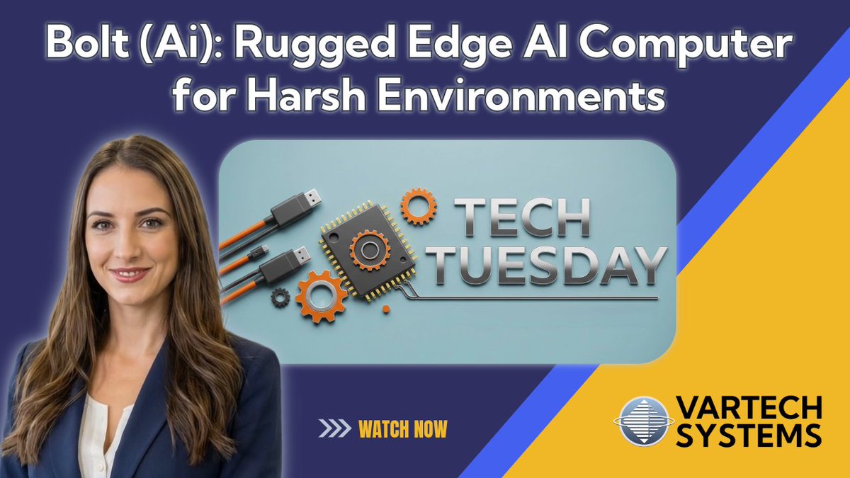 VartechSystems's tweet photo. Bolt (Ai), VarTech's fully sealed, IP67-rated edge AI computer engineered for harsh environments where standard hardware fails

Up to 13th-gen processors, 128GB ECC RAM, with GPU, NPU, and accelerator support

Learn more👇

https://t.co/jNpBwGIoqX

#BoltAi #Rugged #VarTechSystems https://t.co/Cy2fWU3JIC