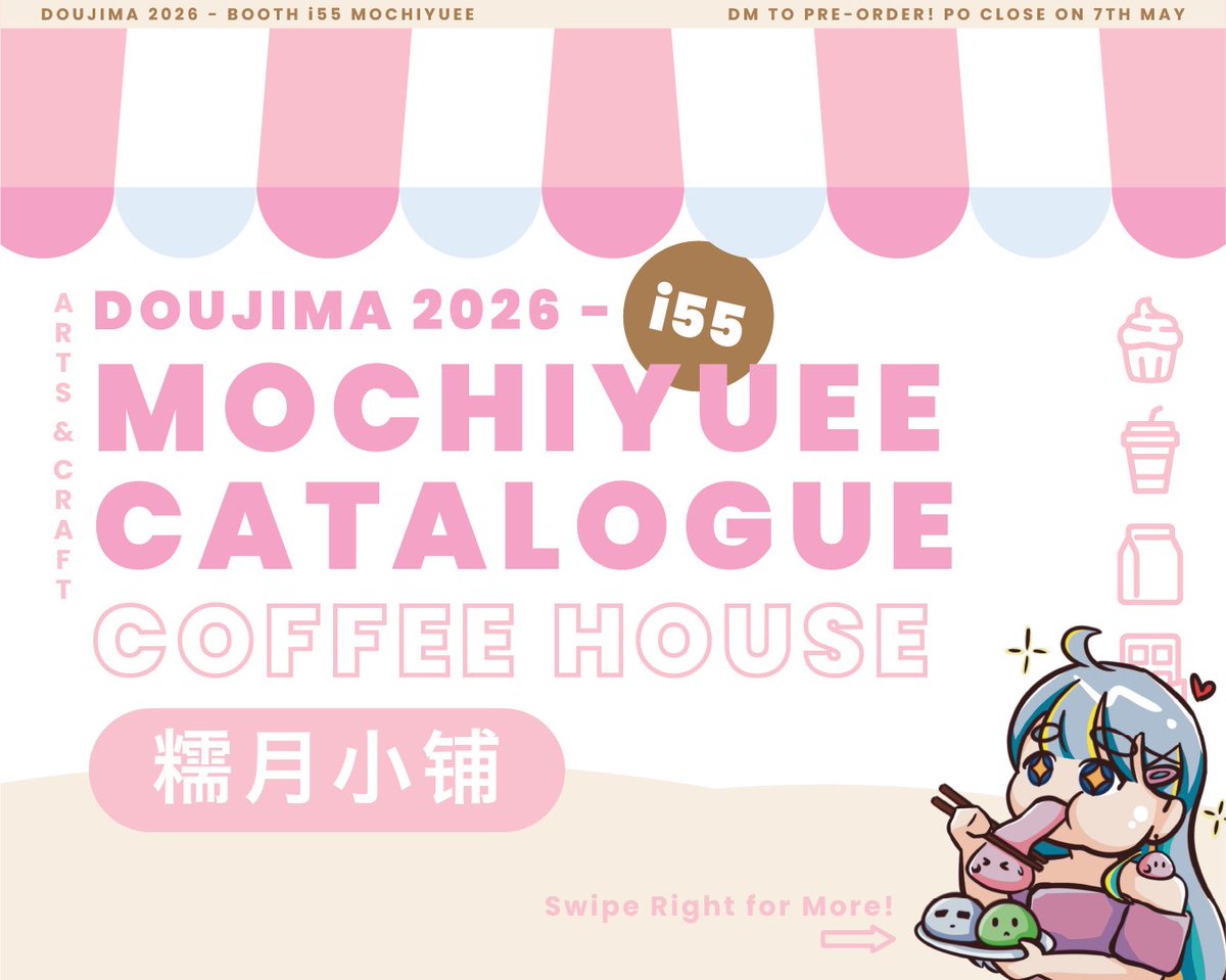 Mochiyuee's tweet photo. 🍡 Doujima 2026 Catalogue is up ✨ [1/2]

Stardew husbands 💌
Ghibli merch 🌸

📍 I55 | 9–10 May
don’t miss me 👀

#doujimasg #doujimacatalogue #doujima2026 https://t.co/wguDQpf4QM