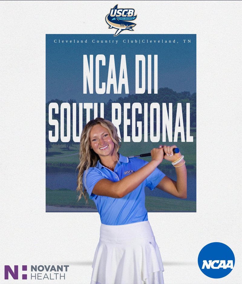 USCBAthletics's tweet photo. Day 2 at the NCAA DII South Regional for McLain Neal! Due to projected weather on Wednesday rounds 2 &amp; 3 of the regional will be today! 
#FINSUP https://t.co/kyJR91mnop