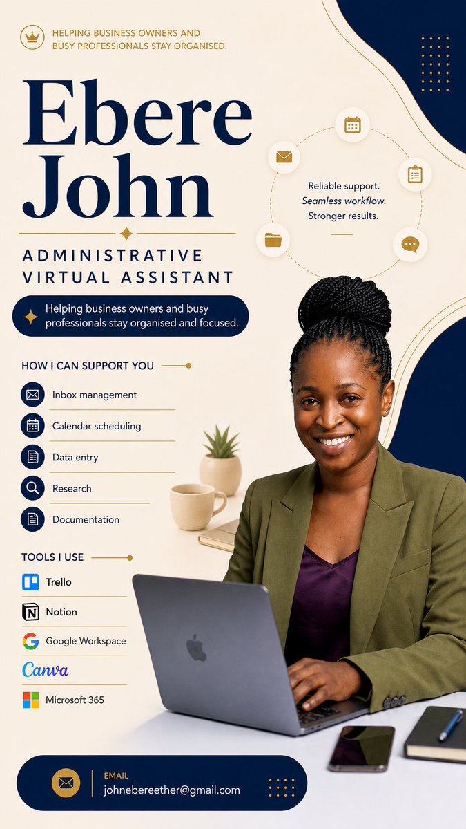 j_eberechi's tweet image. If your days have been feeling a bit scattered or heavy, you don’t have to carry it all alone.

📩 johnebereether@gmail.com

#VirtualAssistant #BusinessSupport #Productivity #RemoteWork #AdminSupport