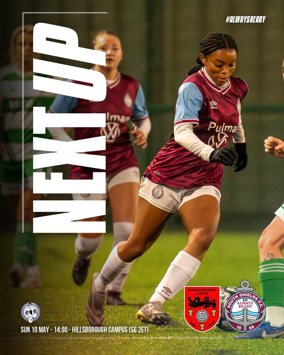 SSFCWomen's tweet image. One last game in the league! 👊

🆚 Brunsmeer Athletic Women (A)
⏰ 2pm kick-off
📅 Sunday, May 10th
🏟️ Hillsborough Campus (S6 2ET)
🏆 NERWFL Premier Division

📸 @ideventphoto

#SSFC #AlwaysReady