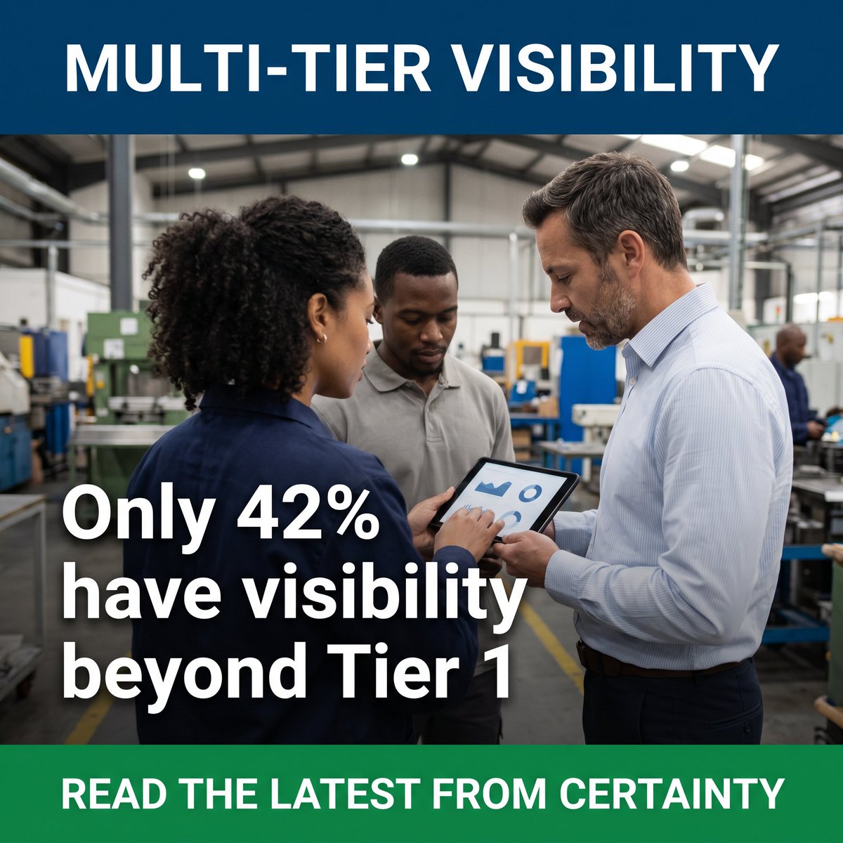 certaintysoft's tweet photo. Only 42% of companies have visibility beyond Tier 1 suppliers — and CSDDD fines can reach 5% of global turnover. See what a multi-tier visibility program looks like in practice: https://t.co/vEmXX6rOLK #SupplyChain #CSDDD #UFLPA https://t.co/DjqNwXs5kU