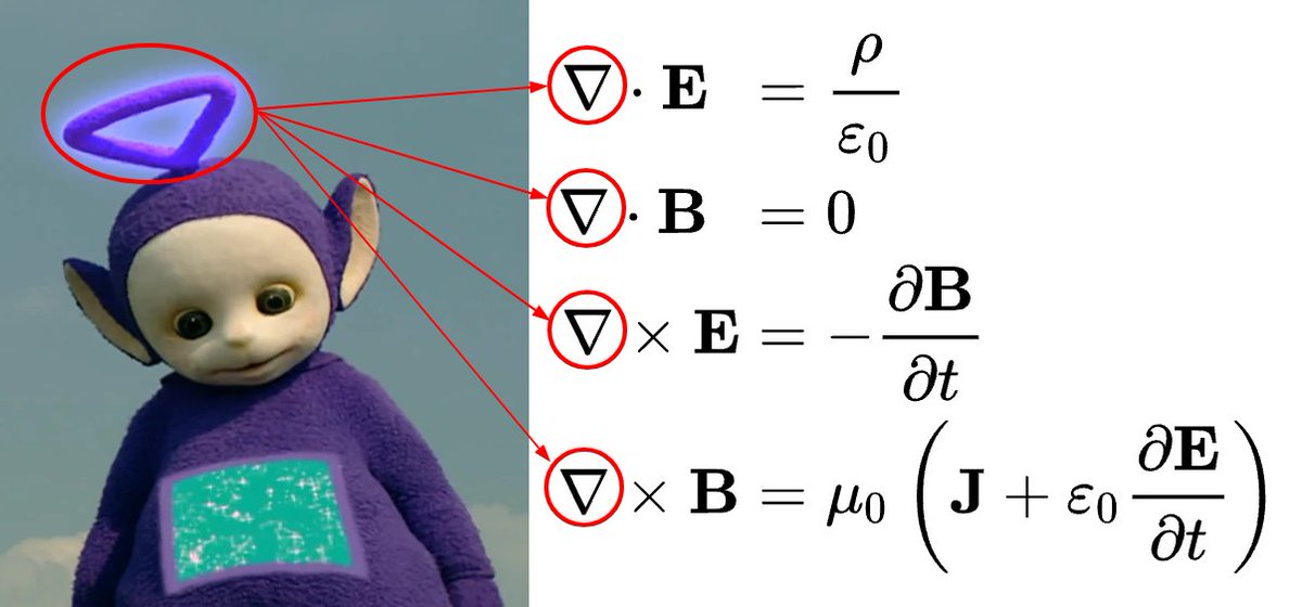 ThePhysicsMemes's tweet image. I just realized that Teletubbies is trying to familiarize 3-year-old me with electrodynamics. #sciencefiction
