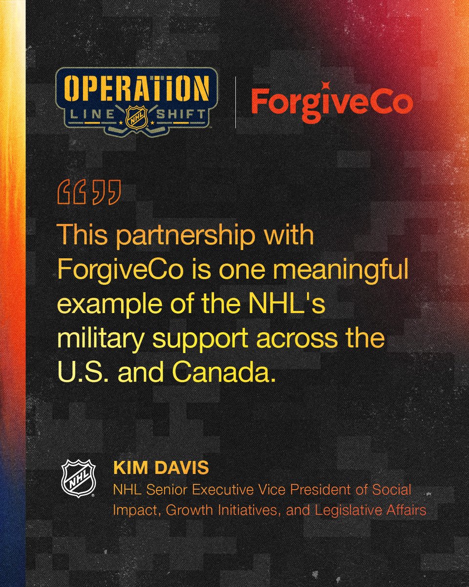 Forgiveco_PBC's tweet photo. We’re honored to partner with the NHL to erase $1.25M in debt for 1,025 U.S. veterans and their families.
Serving those who keep us free and safe—because even one erased debt can change everything.
#ForgiveCo #NHL #OperationLineShift #Veterans #DebtRelief https://t.co/kEE2tmGw9Y