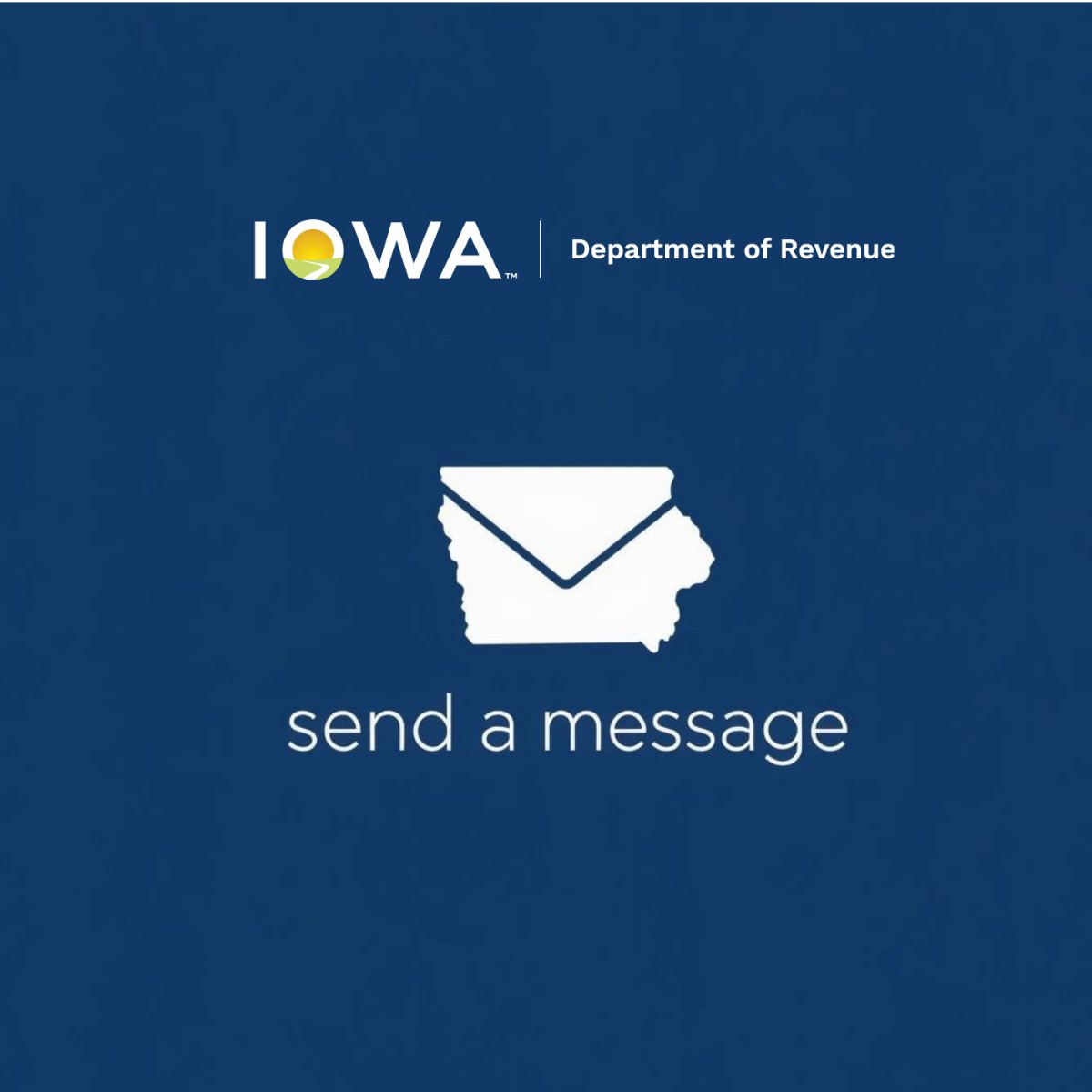 IowaRevenue's tweet photo. Have a question? With Send a Message, you can securely contact us. We are here to provide timely, reliable responses to keep you moving forward. 

Log in to https://t.co/VSL0kBoicf to get started.

#SendaMessage #HeretoHelp #GovConnectIowa #TaxTipTuesday https://t.co/wOzXlq0e02