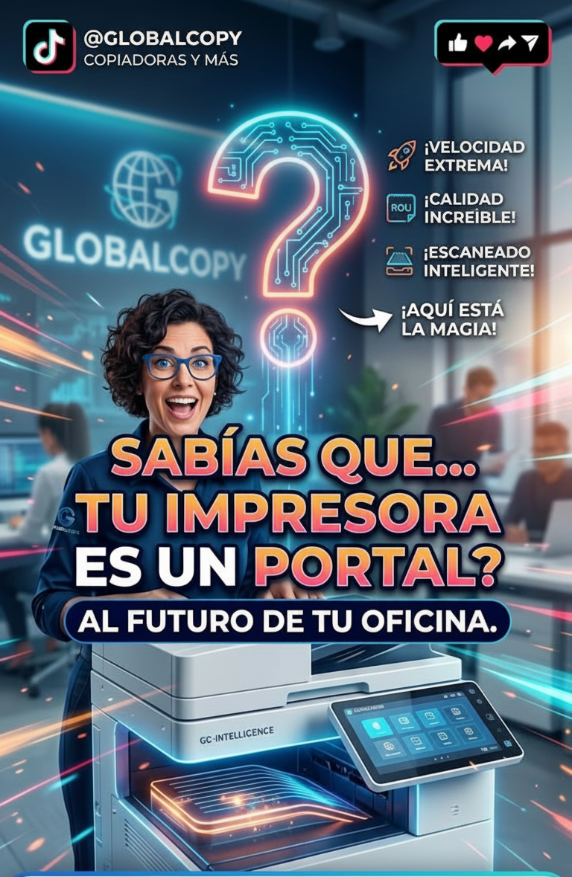 GLOBALCOPYSL's tweet photo. ¿Sabías que tu oficina puede viajar al futuro? 🚀 Con GlobalCopy, nuestras multifuncionales no solo imprimen, ¡convierten tu flujo de trabajo en pura magia digital! ✨ Calidad increíble y velocidad extrema para que nada te detenga. https://t.co/cO5gq5213L