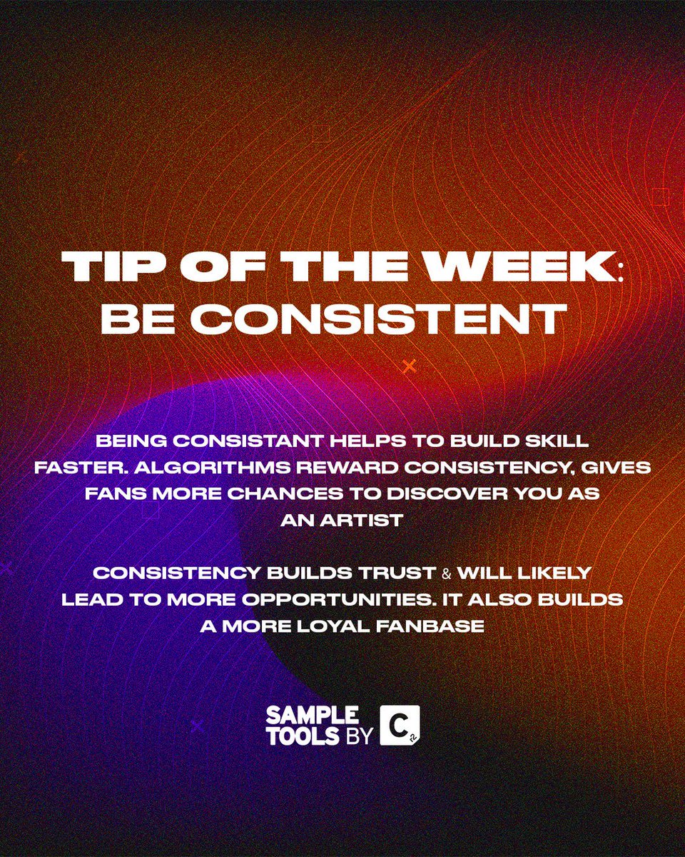 SampleToolsCr2's tweet photo. Consistency builds organic growth &amp; a strong foundation. It will also separate you apart from talented artists. Giving you more opportunities to be successful 🙏 https://t.co/fote7Vd5Sa
