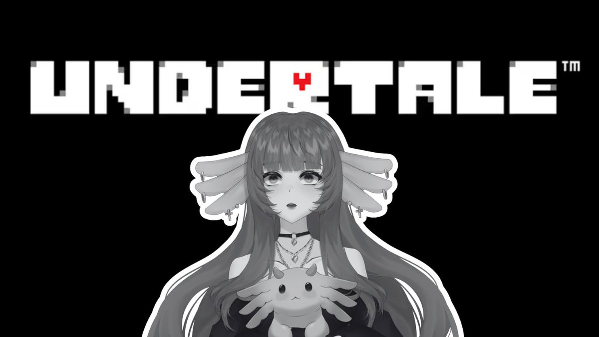 emmytheaxolotl's tweet photo. Playing Undertale today for the FIRST TIME! I'm so excited and nervous! Let's do this! #vtuber #vtubing #undertale https://t.co/UxRmzExAAv