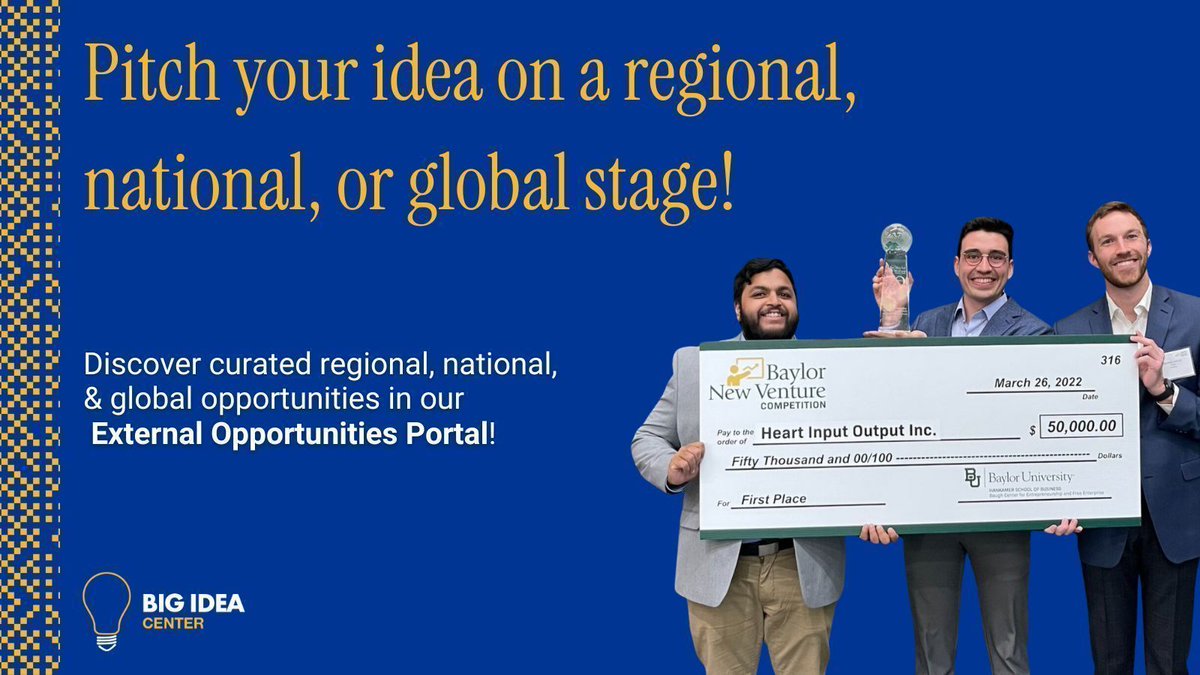 pittbigidea's tweet photo. "All the world's a stage..." so go up there and pitch your startup idea! 💡🌎 Whether you want to compete on a regional, national, or global scale, we've curated a list of competitions for you to check out! 🗣️

Access our External Opportunities Portal: https://t.co/Um8sc9vWdn https://t.co/61h6c98BsV