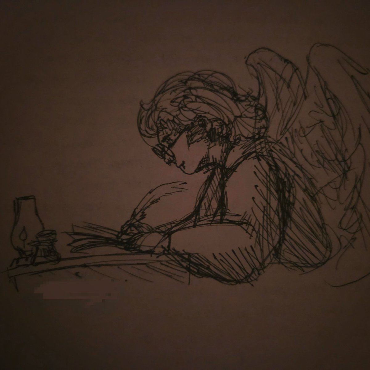CryptofBee's tweet photo. The Writing Angel

#christian #angel #traditionalart #smallartist #art https://t.co/0D7zHEhUmD