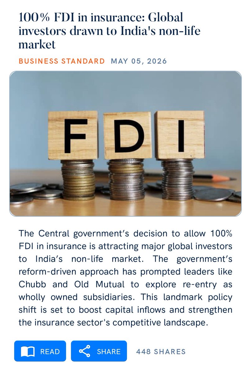 100% FDI in insurance: Global investors drawn to India's non-life market
business-standard.com/finance/insura…

via NaMo App