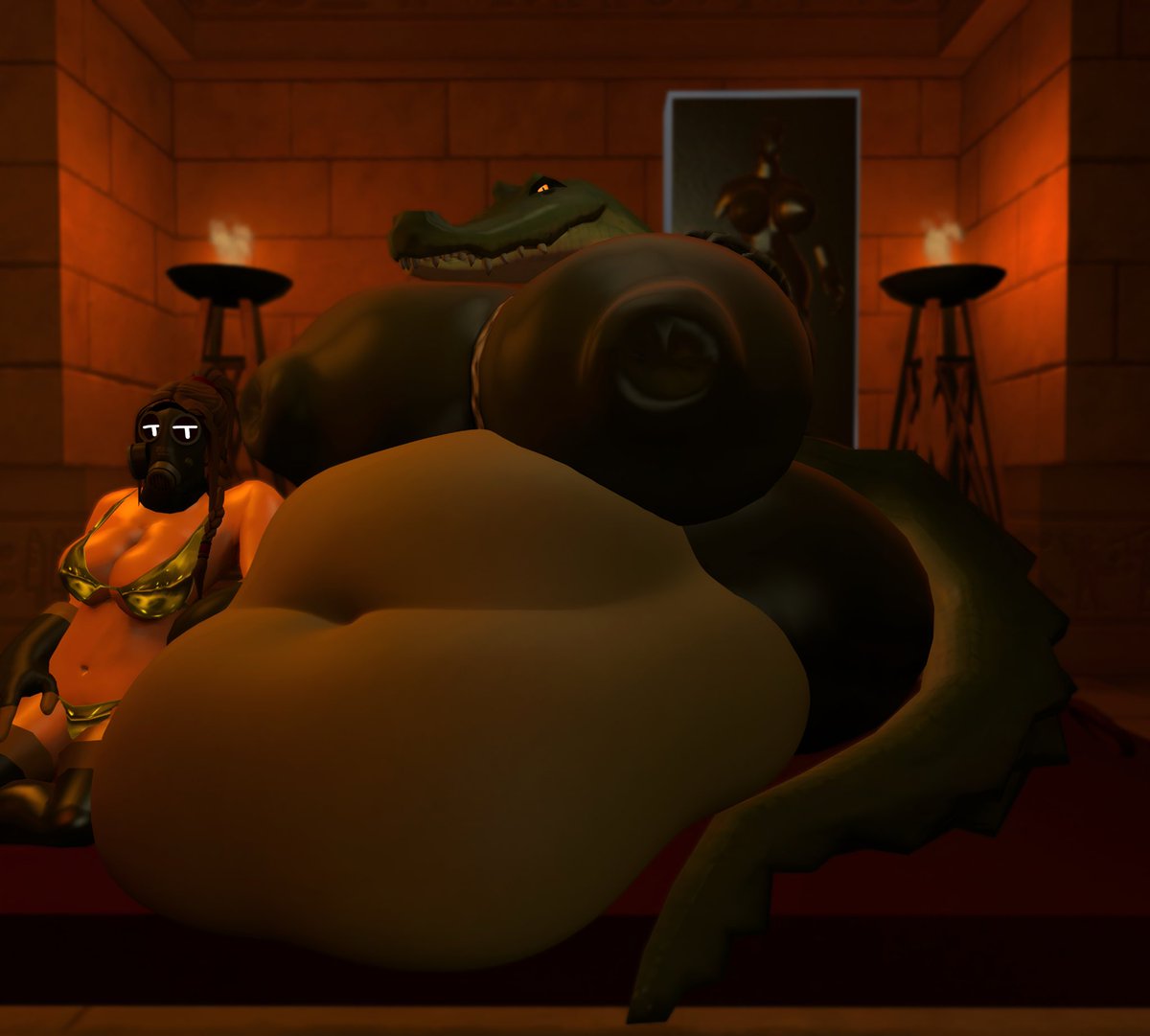 PyroDiner's tweet photo. Muffy the Gutt 🐊
#RevengeOfTheFifth #Fempyro #Belly #BBW #Pyroette https://t.co/SpxtpBw62O