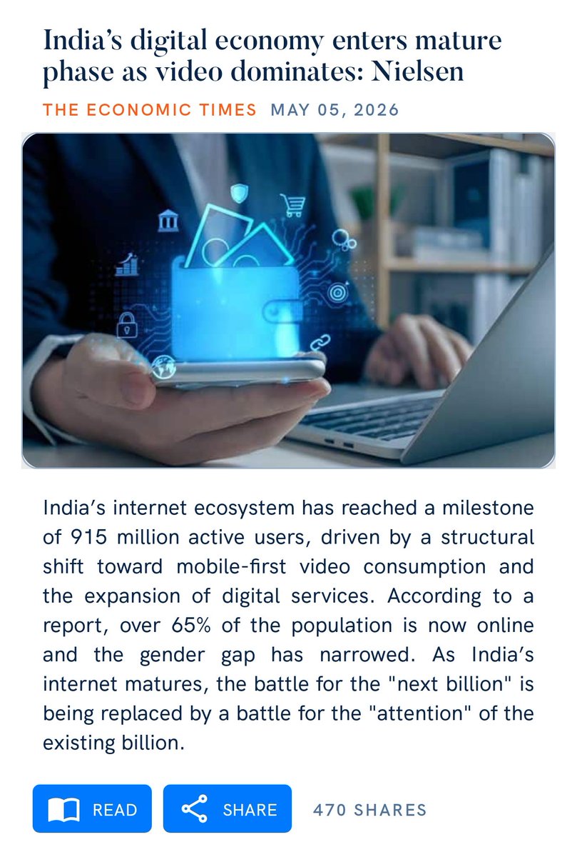 India’s digital economy enters mature phase as video dominates: Nielsen
…ndequity.economictimes.indiatimes.com/news/research/…

via NaMo App