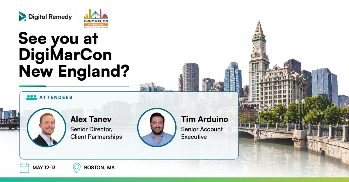 cpxi's tweet photo. Alex Tanev and Tim Arduino are heading to @DigiMarCon New England for two days of digital marketing insights, trends, and connections. Will you be there? Let’s connect! 👋 

#DigitalRemedy #DigiMarCon #DigiMarConNE #DigitalMarketing #MarketingConference https://t.co/Kw7uJHHoTt