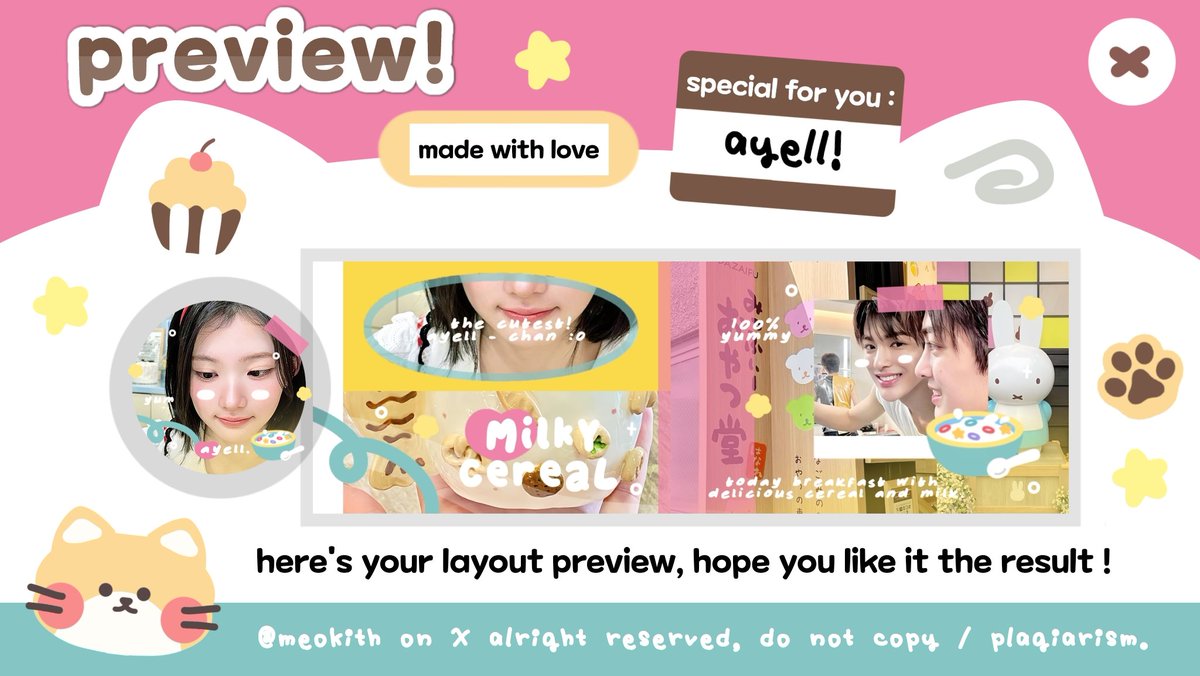 a repost will be appreciated, thank you! 🥄

hello teman-teman 👩🏻‍🍳 special 5.5 capie mau open titipan layout <cereal> 🥣 dengan harga spesial 10k saja ⭐ limited slot yapz ^___^ 

tags. #bealanja