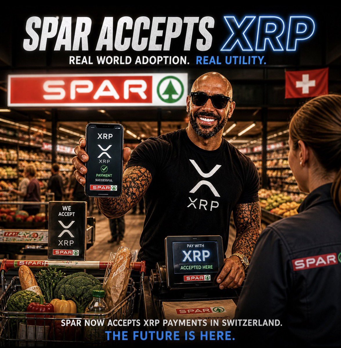 ⚡️ XRP RETAIL TAKEOVER ⚡️

🇨🇭 SPAR now accepts $XRP payments in Switzerland, pushing real world crypto adoption forward at full speed.

Retail is waking up. XRP is already there. 🚀