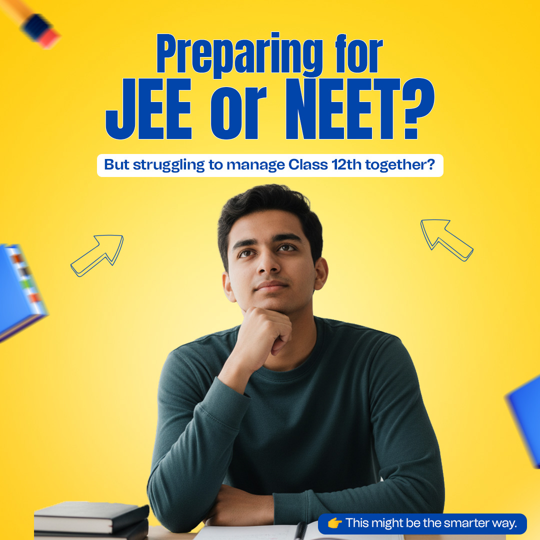 NIOSCLASS's tweet photo. JEE/NEET prep + Class 12th = overload?

What if you #focus on your #EntranceExam without #sacrificing 12th?
With NIOS:
 Flexible study
 Less pressure
 Better focus

Not a shortcut. A smarter path.
DM “NIOS” for guidance.

#NIOSClass #JEE #NEET #StudentLifeIndia #Preparation https://t.co/ygVbTWpHmz