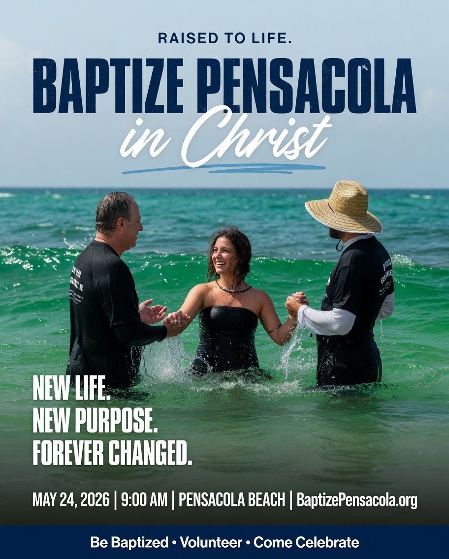 Greglancaster's tweet image. This is your invitation.
No excuses. Just come.
Be Baptized. Volunteer. Join the celebration.
📍 May 24 | 9:00 AM
📍 Pensacola Beach
Sign up today: BaptizePensacola.org
Let’s fill the water and the shore.
#BaptizePensacola #BaptizeAmerica #NoExcuses #Pensacola #FaithStep