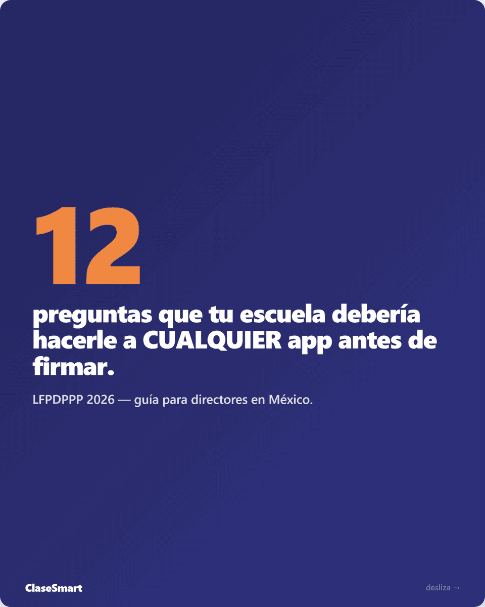 ClaseSmart's tweet photo. ¿Sabes quién es responsable legalmente de los datos de tus alumnos en la app escolar que usas?

No el proveedor. La escuela.

Las 12 preguntas que debes hacerle a cualquier proveedor de software antes de firmar 👇

🔗 https://t.co/JpctsbOqv3 https://t.co/jWmqnH0SWW
