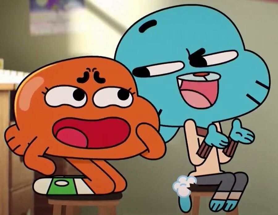 KnuckleC64's tweet image. My cartoon trope of the lead being blue or orange, and their best friend being the corresponding color. 
#cartoons #LionGuard #Gumball #Kiff