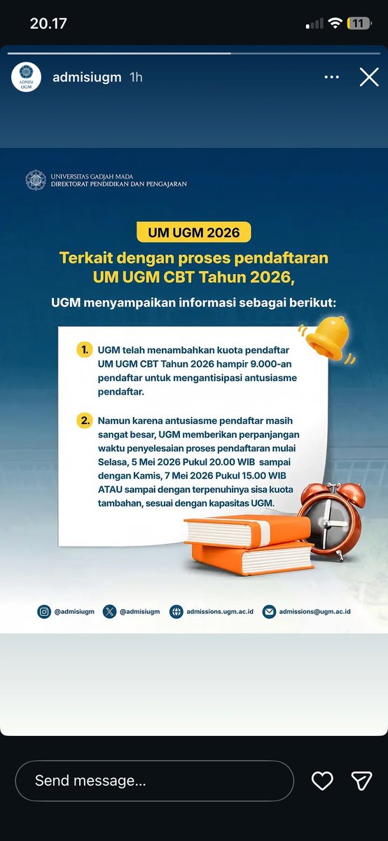 hamtoriland's tweet photo. GUYS UGM UM DIPERPANJANG, SELAMAT SEMUA YANG MAU DAFTARR
#umugm #umugm26 https://t.co/xzGI7N8LJ9
