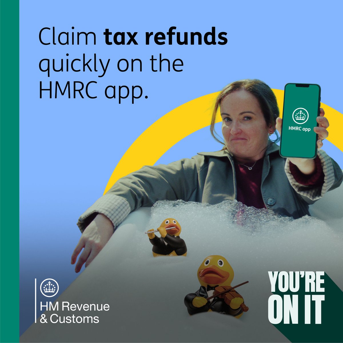 HMRCgovuk's tweet photo. Think you’re owed a tax refund?   

Manage your money and tax easily with the HMRC app. 

Download today. 📲  

https://t.co/c1N2Jbtqy7 https://t.co/mMjdzsXdmt