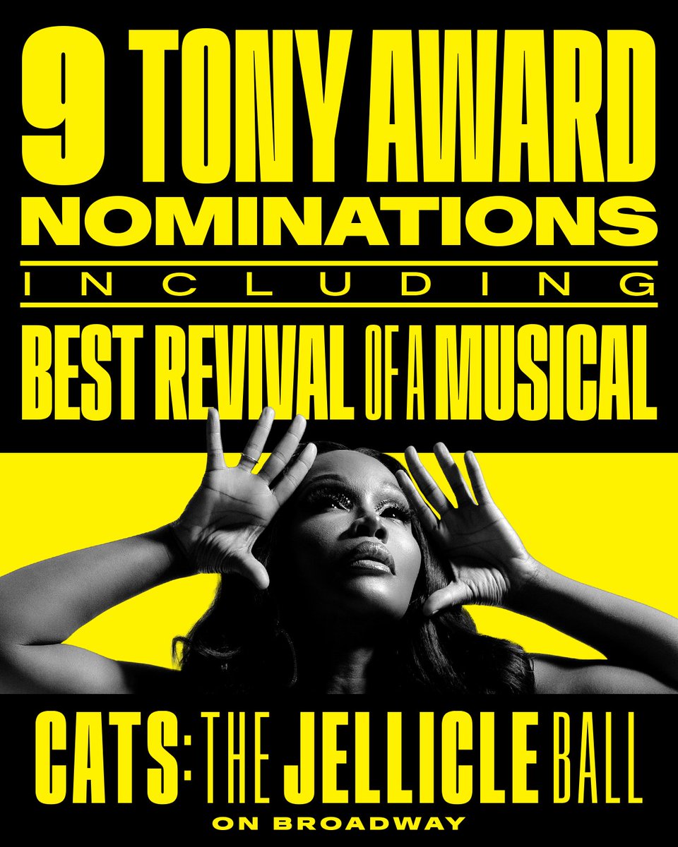 jellicleballnyc's tweet photo. Nine lives. Nine Tony Award Nominations!!!! 😻 https://t.co/tl27ONVKFt