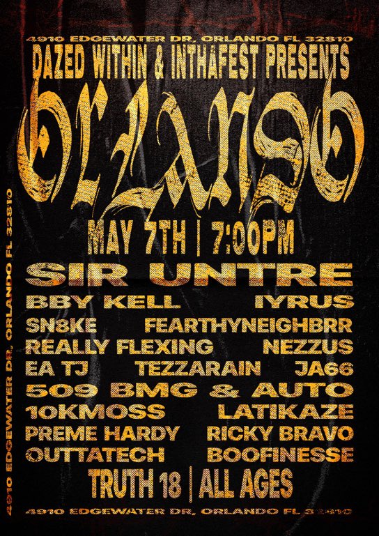 10k Moss will be performing in Orlando for the first time May 7th, 2026 👀🌴