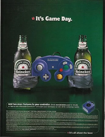 VideoGameHstry's tweet photo. Nintendo GameCube and Heineken collab (2002) https://t.co/d0s53S1duY