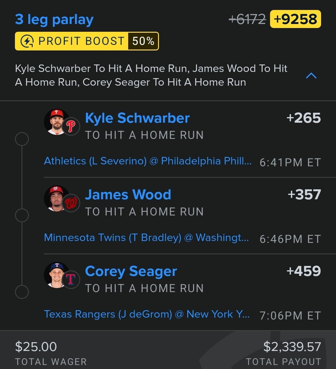 Few guys I liked for a 4th leg but not getting greedy. Love these 3 tonight. ⚾️🚀💣

<a href="/Playbook/">Playbook</a>
