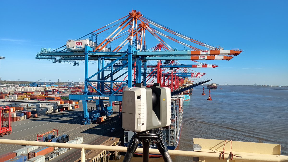 steven1305's tweet photo. What a beautiful day for a @realtodesk team to take out a @LeicaGeosystems #RTC360 on a trip to the port.  #maritime #retrofit #laserscanning #engineering #EGCS https://t.co/r4OD4Jnxbm
