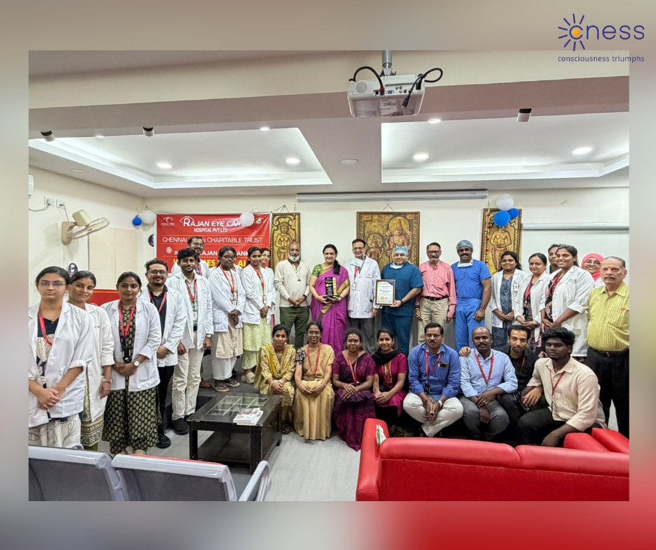 CNESSSuperApp's tweet photo. @nandhiji  at @TheRajanEyeCare Hospital — An Inspired Organization In Practice (5 May 2026)

Adhipen Bose Nandhiji speaks at Rajan Eye Care Hospital, recognising it as an Inspired organisation for its commitment to excellence and service. During the event, he presents Dr. Mohan Rajan and Dr. Sujatha Mohan with the award, acknowledging the organisation’s dedication to quality care and purposeful practice.

Both Nandhiji and Dr. Rajan share their reflections, highlighting the importance of responsibility, integrity, and awareness in healthcare.

CNESS Works - B2B - Building Brand, Trust & Impact for Conscious Enterprises. Enhance global engagement in dependability, reliability, and synergy. https://t.co/2HF059IbSr

📲 Install the app now and get started.
https://t.co/LGzKOy3xXO

#InspiredOrganization #InspiredLeadership #PurposeDriven #ExcellenceInCare #HealthcareExcellence #LeadershipInAction #CNESS #CNESSVision #InspiredByPurpose #MeaningfulWork