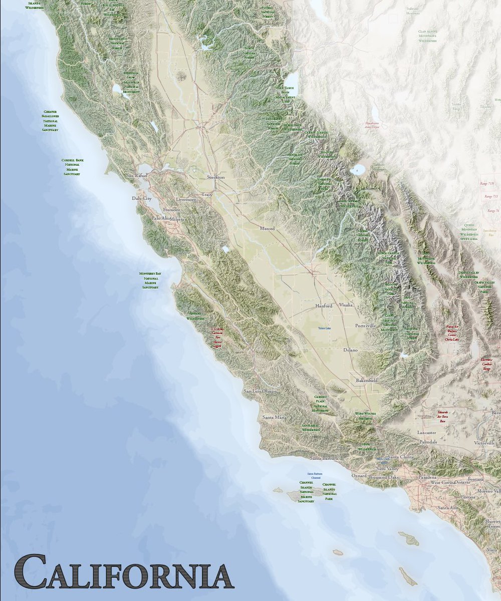 blambertcarto's tweet image. Ajout petit à petit du réseau routier et de la topo, mais encore beaucoup de travail 

(Données @openstreetmap)

#map #california