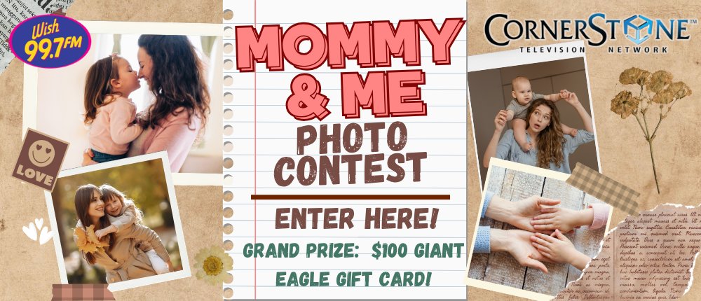 WISH997's tweet photo. The hugs. The smiles. The memories.  Enter our Mommy &amp; Me Photo Contest now through Sunday, May 31st at https://t.co/Sq97JDEOjC for your chance to win a $100 Giant Eagle gift card.  Presented on WISH 99.7 by Cornerstone Television. https://t.co/mkp9zhuTT0