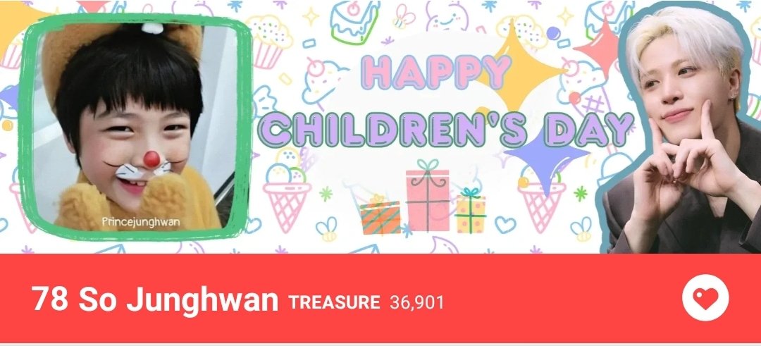 60 mins left until tally on 050526.
Please drop your daily hearts for Junghwan before 11.30PM KST.
Current rank 78
Daily goal Top 100.
Last hour to take advantage of 1+1 event by buying ❤, watching video ads, d/l games
#SOJUNGHWAN #JUNGHWAN #소정환 #TREASURE <a href="/treasuremembers/">TREASURE</a>