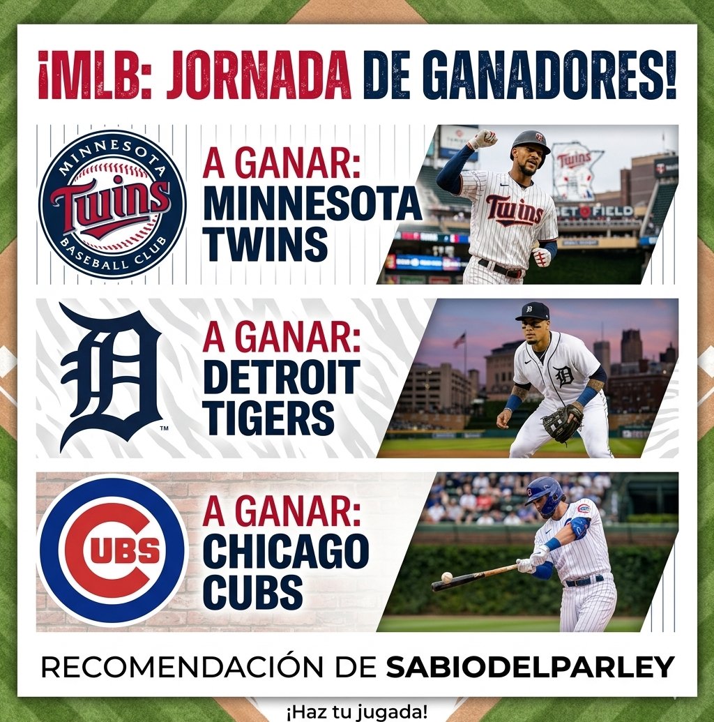 SabioDelParley's tweet photo. Feliz Martes Seguidores 👏

Acá les dejamos nuestro Parley de 3 logros para esta jornada de hoy martes.

Colaboren con un RT para que llegue a más Personas 👏💪

#Apuestas #Picks #Parley #Deportes #Jugadas #MLB #Beisbol #GrandesLigas https://t.co/ltvnGvwNBH