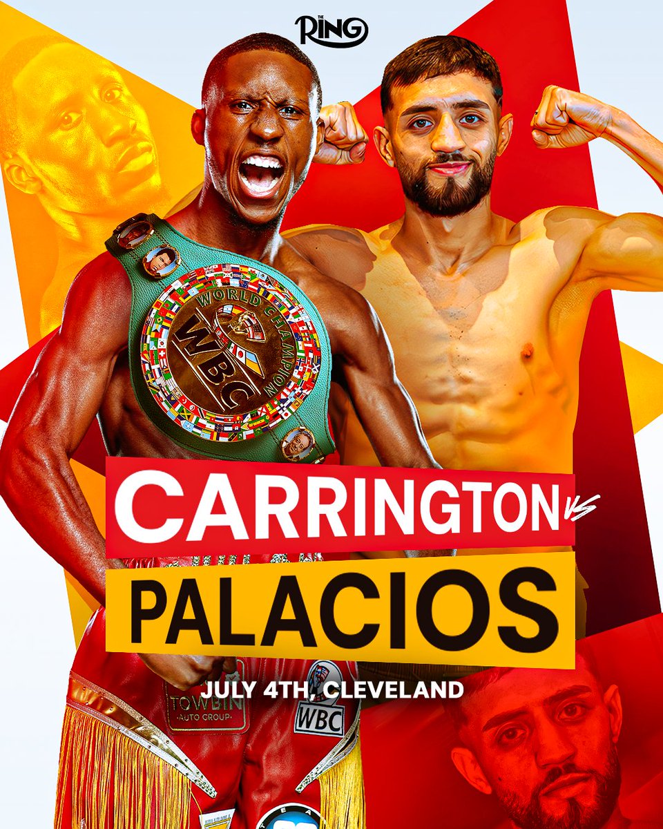 🥊 ANNOUNCED: Ring ambassador Abdullah Mason makes the first defense of his WBO lightweight world title against Joe Cordina on July 4th in Cleveland 🇺🇸

Ring ambassador Bruce Carrington also returns on the card, defending his WBC featherweight world title against Rene Palacios 🔥