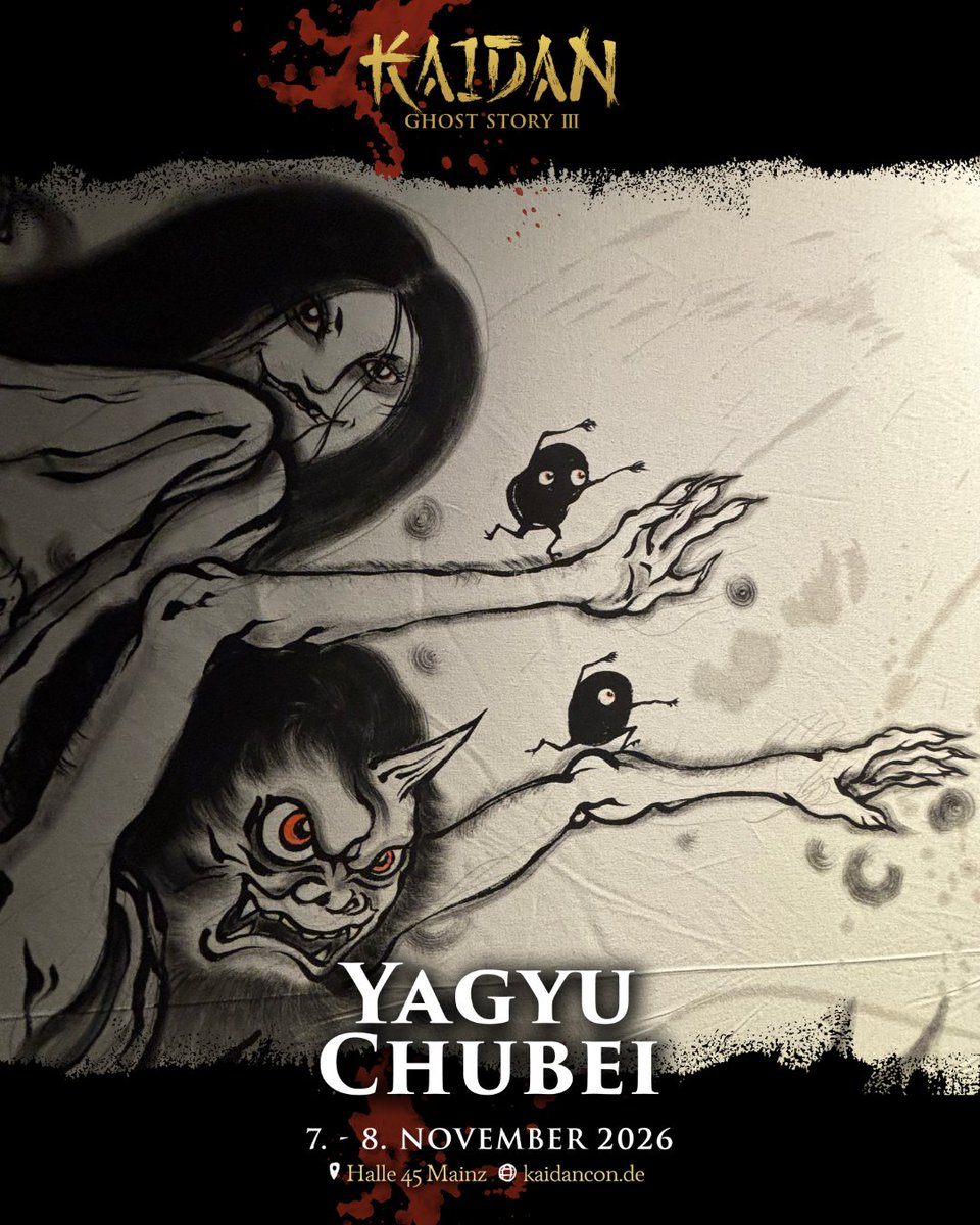 KaidanCon_DE's tweet photo. ⛩️ SPECIAL GUEST ⛩️
Yagyu Chubei

A master of modern yokai art.
First time in Germany.

⛩️ Nov 7–8, 2026
#kaidan #yokai https://t.co/tczu3ytfbZ