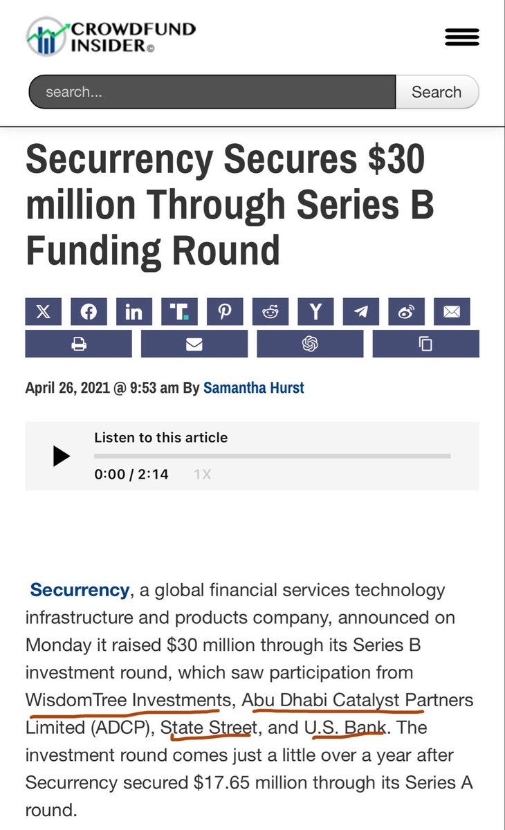 Francis73leal's tweet photo. Stellar, Wisdom Tree, State Street and U.S. Bank Early Investors in Securrency, which later was acquired by DTCC. DTCC Has Patent utilizing #xlm and #xrp. Also Franklin Templeton who utilizes Stellar with Strong Connections to Securrency and #dtcc #securrency #stellar https://t.co/xkWLoBe3bZ