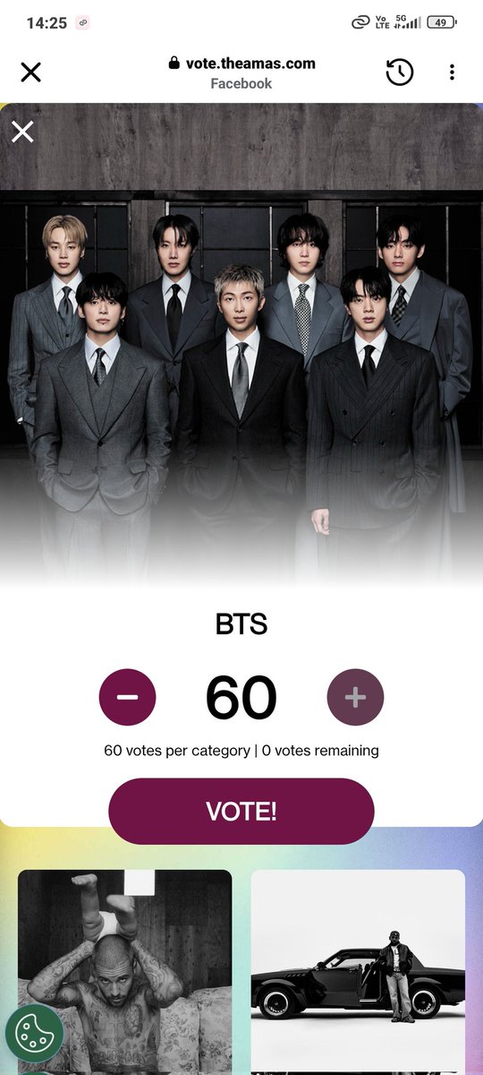 MariaJesusGY's tweet photo. @onlyARMYclvote @bts_bighit Listo mis votos ☑ https://t.co/LMSU9JGTIG