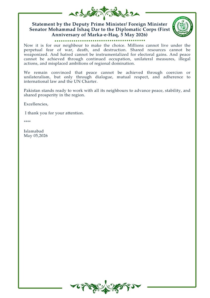Ministry of Foreign Affairs - Pakistan tweet media