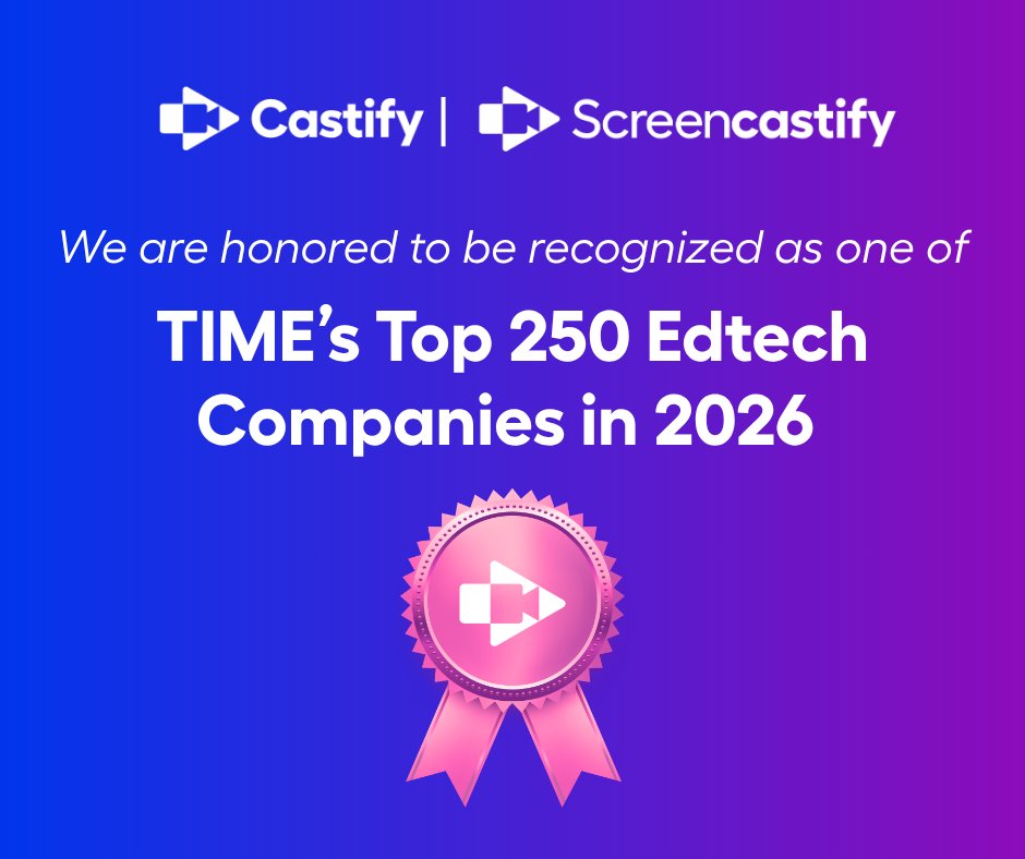 Screencastify's tweet image. What does it take to shape the future of education? Innovation. Impact. Scale.

Proud to see Castify (Screencastify) on @TIME's Top 250 EdTech Companies of 2026 🎉  Video is changing how the world learns and we’re just getting started. 

🔗 scrncstfy.com/48IVXBz

#Edtech #Time