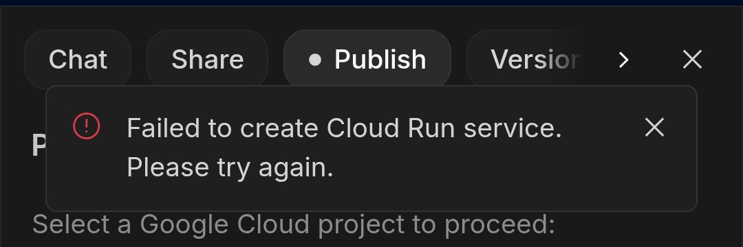 LarsMichael621's tweet photo. @samsheffer @ammaar No worries, I can assume customer support is not exactly your domain, so thanks for replying Sam! 

Correct, I made a project in Google Cloud, but once I press Publish app, it thinks and then the error comes up. https://t.co/uVX7QKmJH2