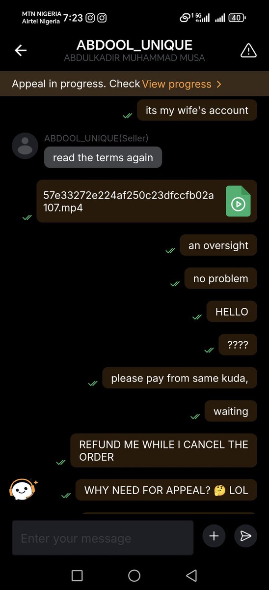 deevibesmedia's tweet photo. 🚨 BYBIT P2P DISPUTE — I NEED YOUR ATTENTION 🚨

I purchased 120 USDT on @Bybit_Official P2P. I made payment from my wife’s account and immediately informed the seller. He refused to release my coins, claiming it was a third-party payment.

I provided VIDEO PROOF showing the account belongs to my wife. He ignored it, stopped responding — and then file an appeal against ME.

Seller details:
👤 Bybit Username: ABDOOL_UNIQUE

@Bybit_Official @bybitNigeria I have all my evidence ready. I am asking for a fair and urgent investigation into this matter.

#Bybit #BybitP2P #CryptoScam #P2PScam