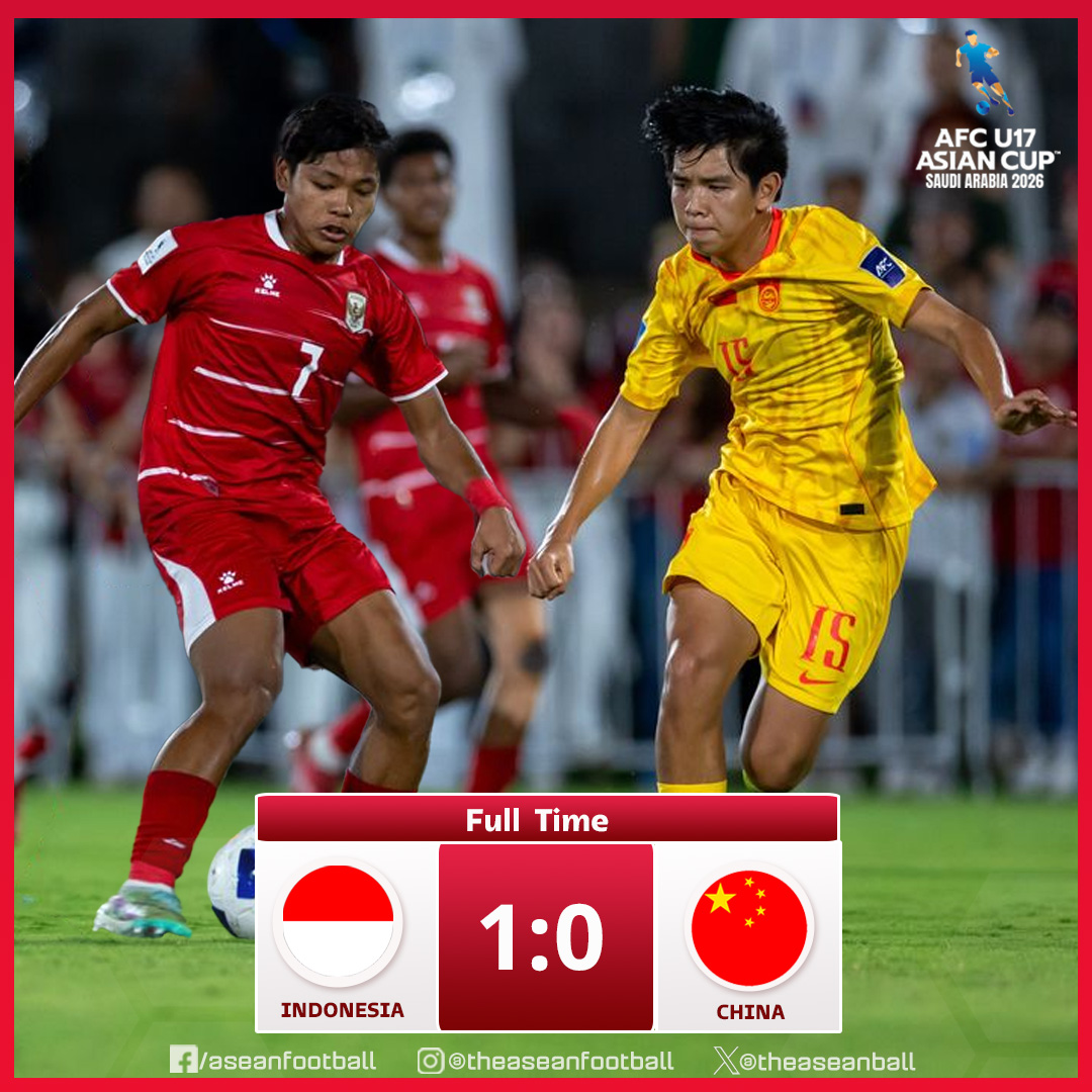 theaseanball's tweet image. ✨AFC U17 ASIAN CUP 2026 | Group A

FT: Indonesia 🇮🇩 1️⃣-0️⃣ 🇨🇳 China

#AFC #U17AC