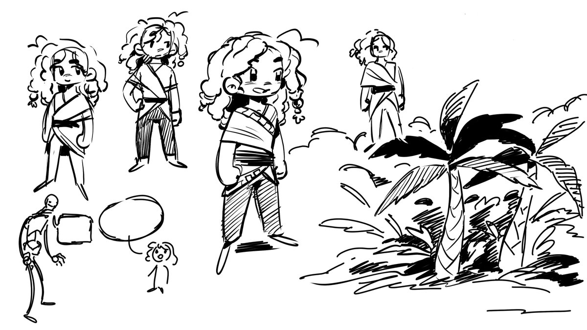Small_Titoo's tweet photo. #artdump! For a school project we needed to invent a random story so i came up with Mewa, a little girl who is going to be forced to leave her island to settle in a city full of robots and will lear to lie with them!

#WIP #sketch #oc https://t.co/1plk0NQEV2