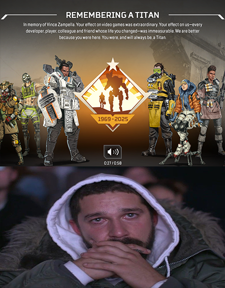 SenpaiWBC's tweet photo. W Apex Legends &amp; Respawn for honoring The Legend https://t.co/dszZu5BaZA