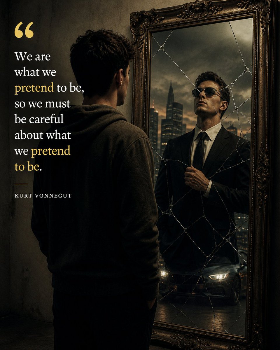 BukhariSyed240's tweet image. Be mindful of the masks you wear… they can become your reality.
#KurtVonnegut #DeepThoughts #SelfReflection #BeYourself #MindsetMatters