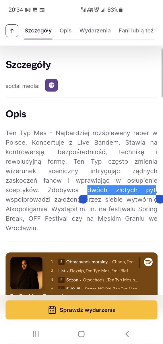 nfactes's tweet photo. #tentypmes zdobywca dwóch złotych pyt @eBiletPL 🙃 https://t.co/GrIbo0Jlg6