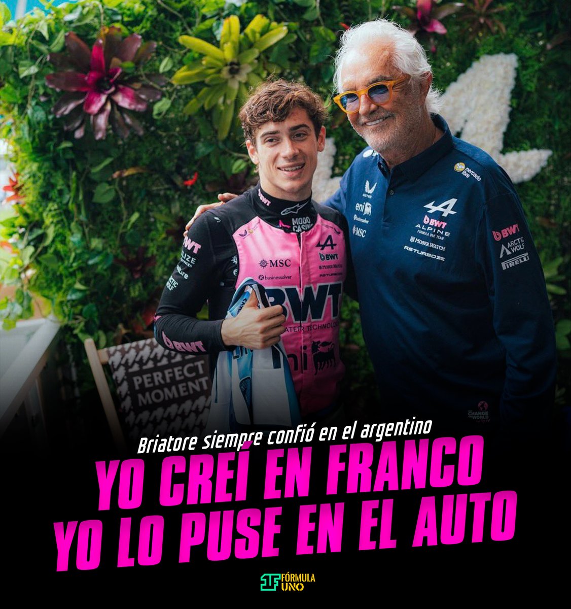 🔴 Briatore sobre de Colapinto: “Ahora todos se dan cuenta de que Franco tiene el potencial para ser un súper piloto pero yo creí en Franco desde el principio, yo lo puse en el auto. Mucha gente me decía ¿por qué pones a Colapinto?. 
Pero yo tenía razón,